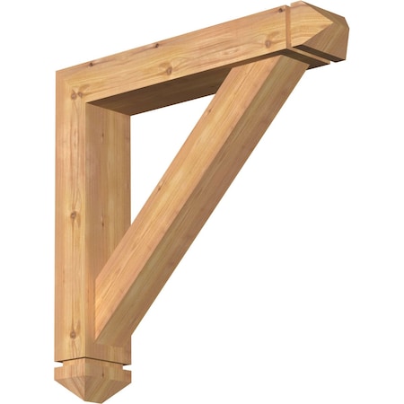 Traditional Arts And Crafts Smooth Bracket W/ Offset Brace, Western Red Cedar, 5 1/2W X 28D X 28H